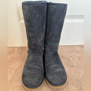 UGG Navy Suede Tall Boots